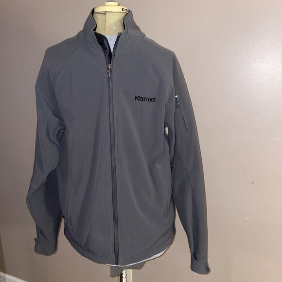 Marmot Softshell Jacket Mens Large Gray Medium Weight Full Zip Stretch - Picture 1 of 11